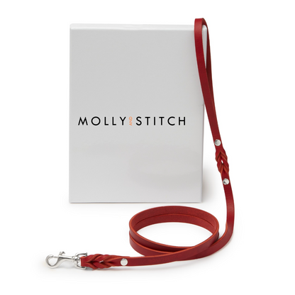 Butter Leather City Dog Leash - Chili Red by Molly And Stitch US