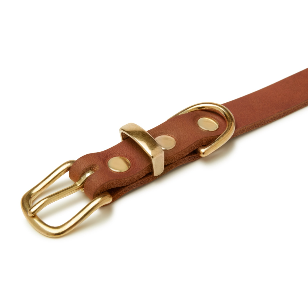 Butter Leather Dog Collar - Sahara Cognac by Molly And Stitch US