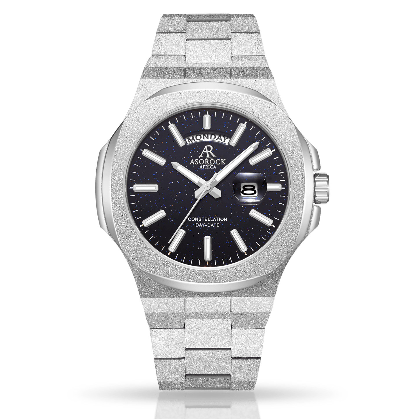 Silver/Black Frosted Stardust Constellation Day Date by ASOROCK WATCHES