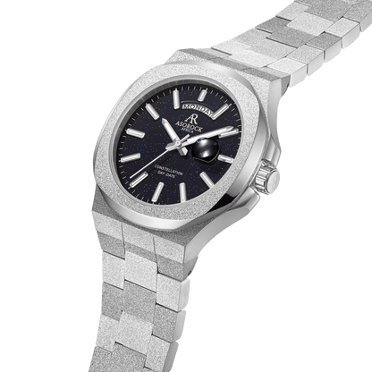 Silver/Black Frosted Stardust Constellation Day Date by ASOROCK WATCHES