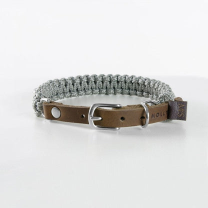 Touch of Leather Dog Collar - Grey by Molly And Stitch US