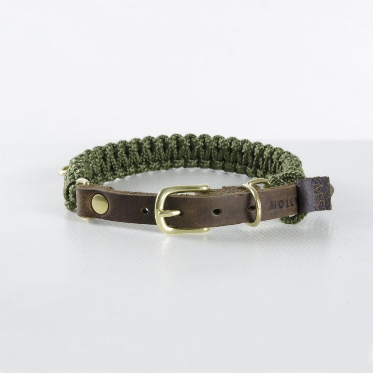 Touch of Leather Dog Collar - Military by Molly And Stitch US