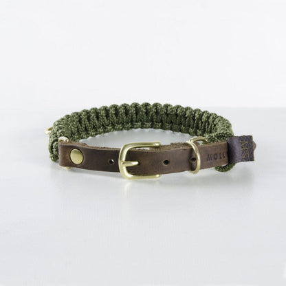 Touch of Leather Dog Collar - Military by Molly And Stitch US