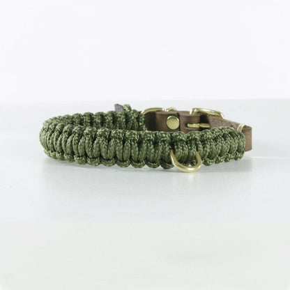 Touch of Leather Dog Collar - Military by Molly And Stitch US