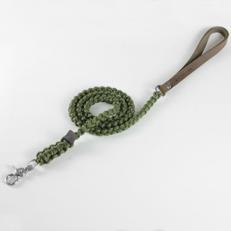 Touch of Leather Dog Leash - Military by Molly And Stitch US